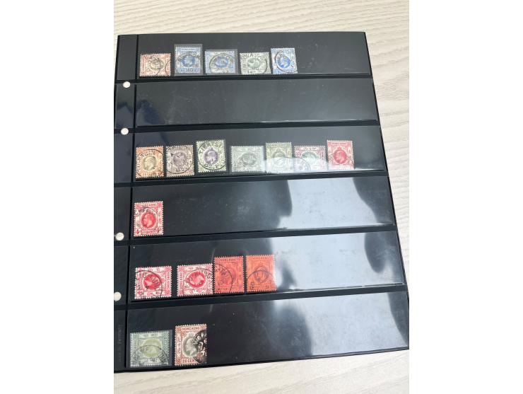including treaty port's marking Amoy, Canton, B62 obliterators, Sunburst (Shanghai) cancel, Perfins, Company chops, Jubilee I